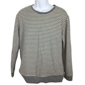 Men's Slate & Stone Striped Sweatshirt Sz XL Gray Ringer Casual Long-Sleeve